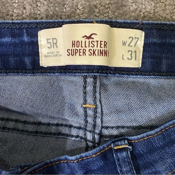 Hollister Jeans Women's 5R W28xL30 Blue Mid Rise Super Skinny Cotton Blend Denim - Picture 4 of 13